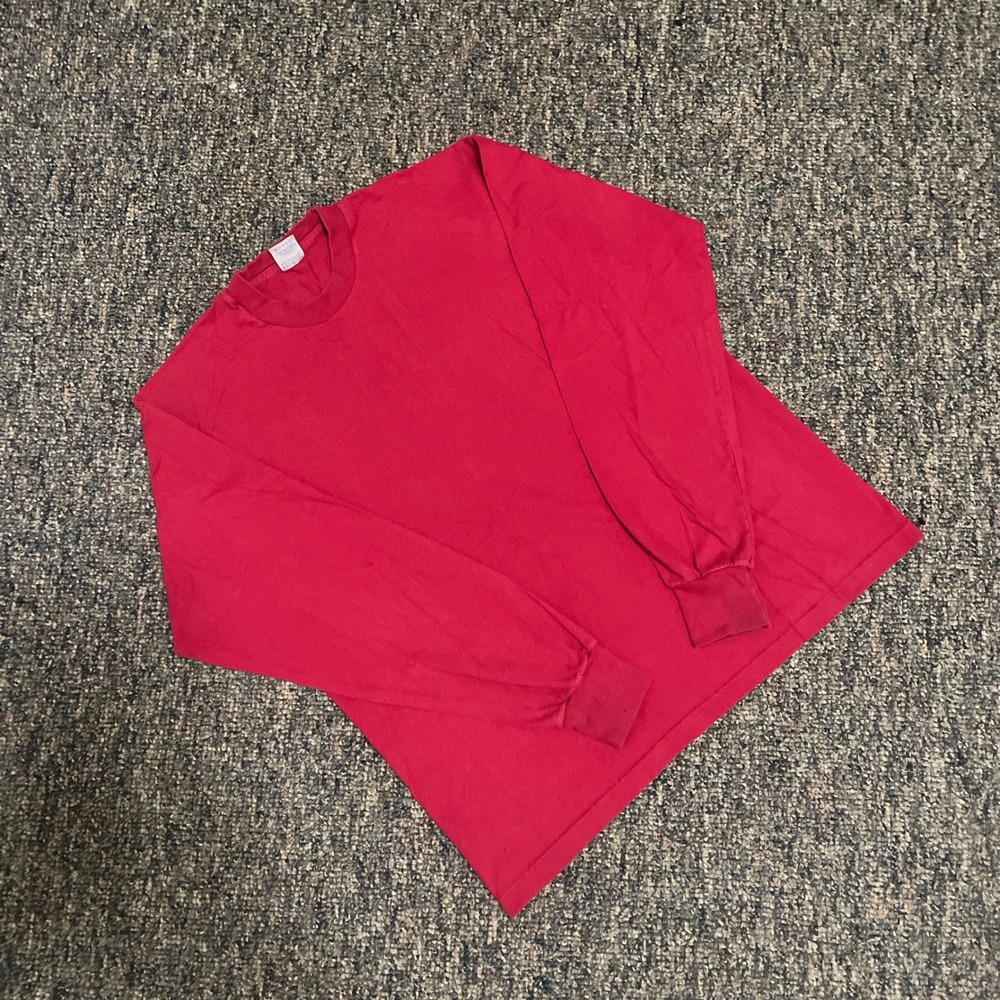 Vintage BVD Premium Series Red Long Sleeve T-Shirt Mens XL Made in USA‎ Cotton